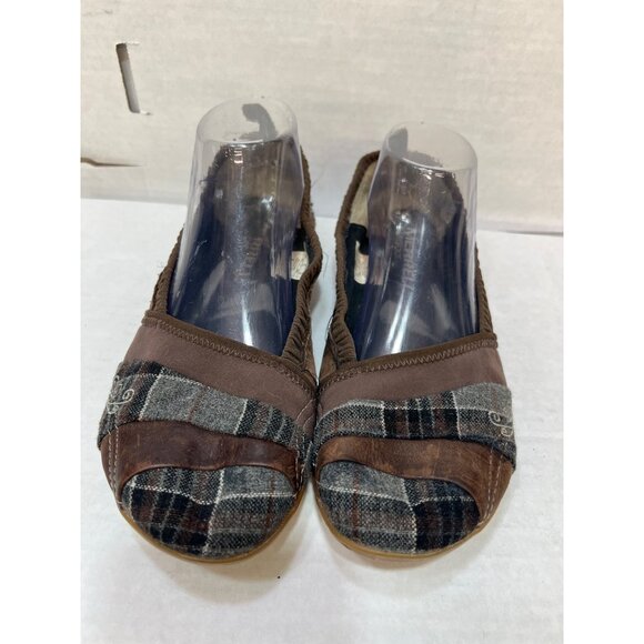Merrell Delight glove wool Bracken Womens Patchwork Flats Brown & Plaid Slip-On - Picture 3 of 8